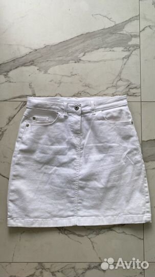 Джинсовая мини-юбка белая