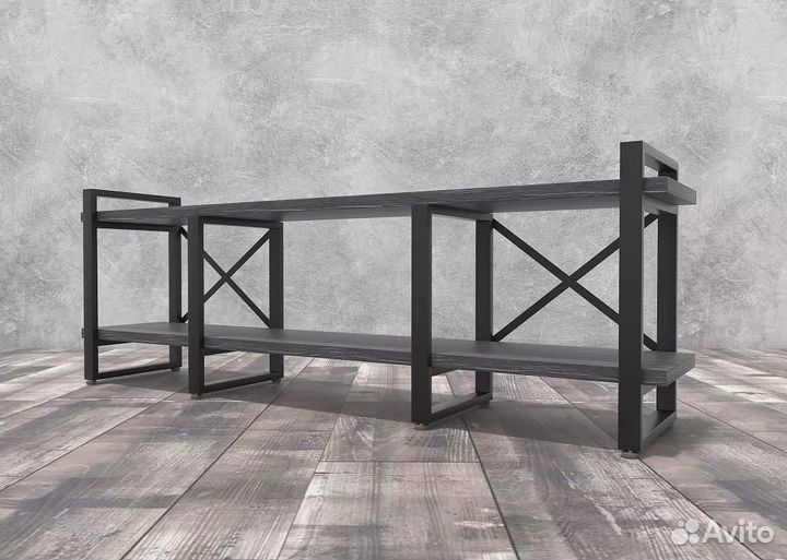 Тумба под тв Айсберг Лофт 160 черный/северное дере