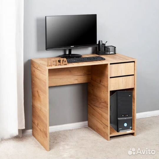 Стол компьютерный с 2 ящиками Ультра Крафт золото