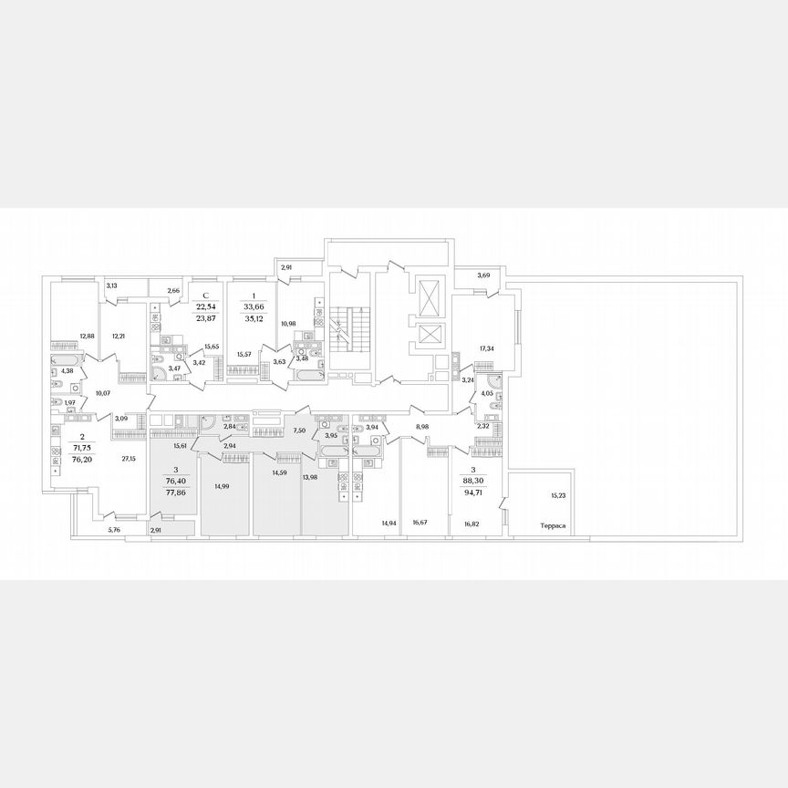 3-к. квартира, 77,9 м², 13/17 эт.