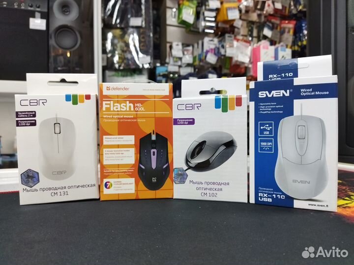 Мышь проводная офисная sven,perfeo новые много