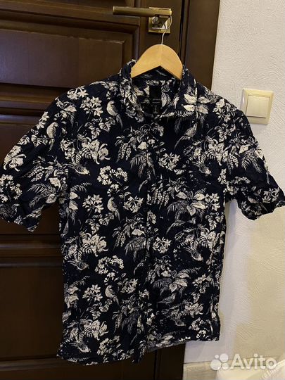 Гавайская рубашка мужская S (h&m)
