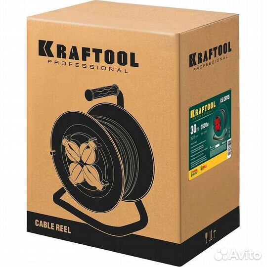 Удлинитель силовой на катушке kraftool (55084-30)