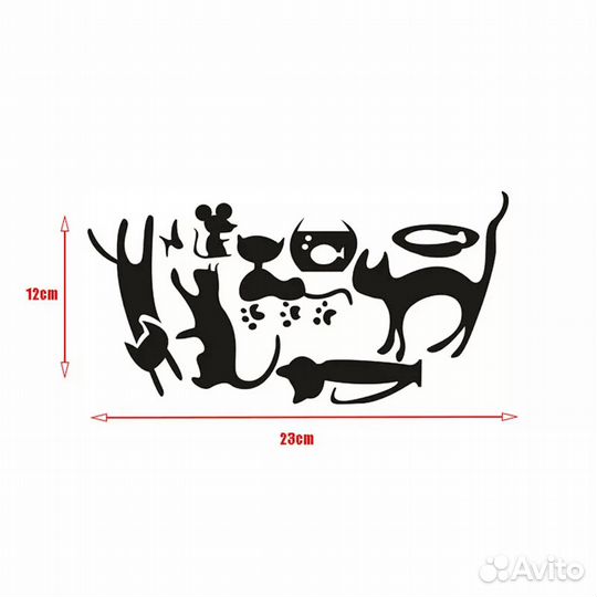 Кошки Набор Наклейки стикеры на стену или выключат
