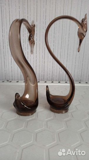 Пара лебедей хрусталь времён СССР