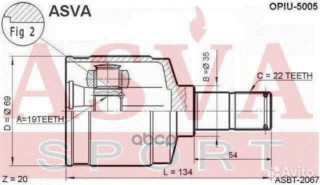 Шрус внутренний 19x35x22 daewoo daewoo : matiz