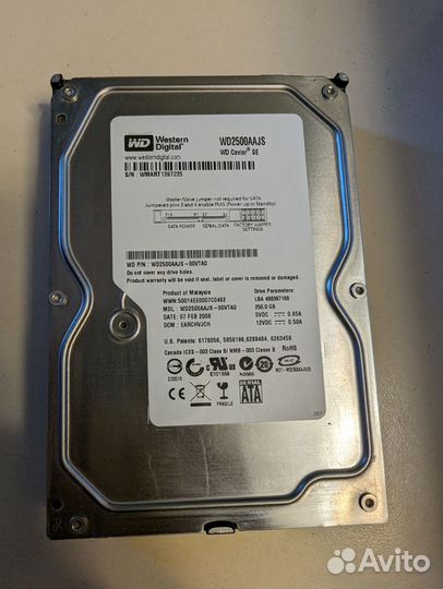 Жесткий диск western digital wd2500aajs