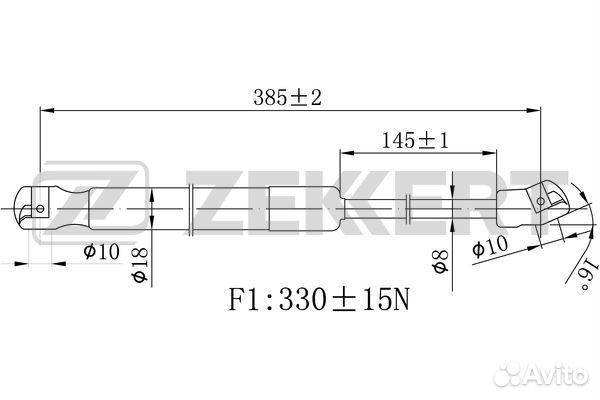 Zekkert GF-2481 Амортизатор капота Hyundai Sonata