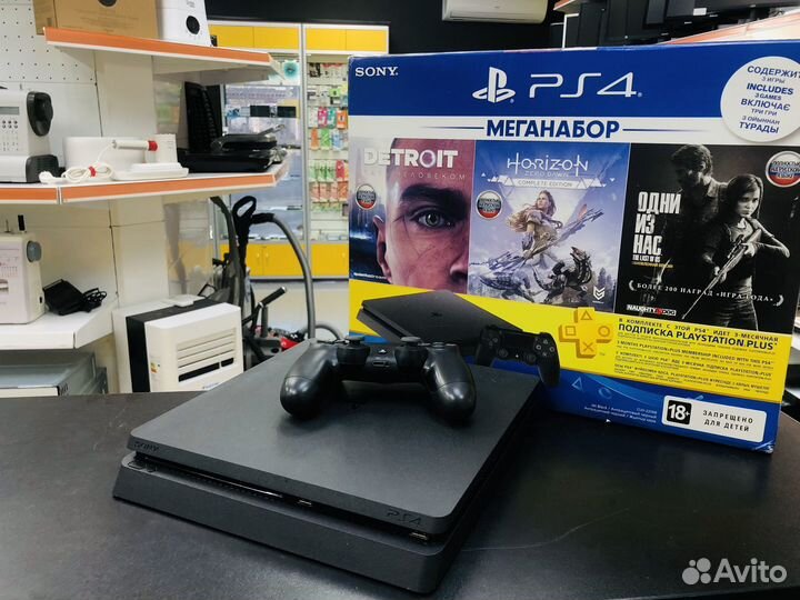 Sony PlayStation 4 Slim 1Tb / Геймпад / Гарантия