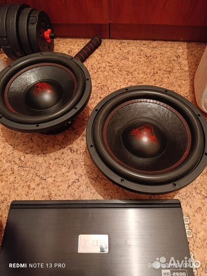 Субуферы 2/12 kicx rms1200 моноблок 1.2600