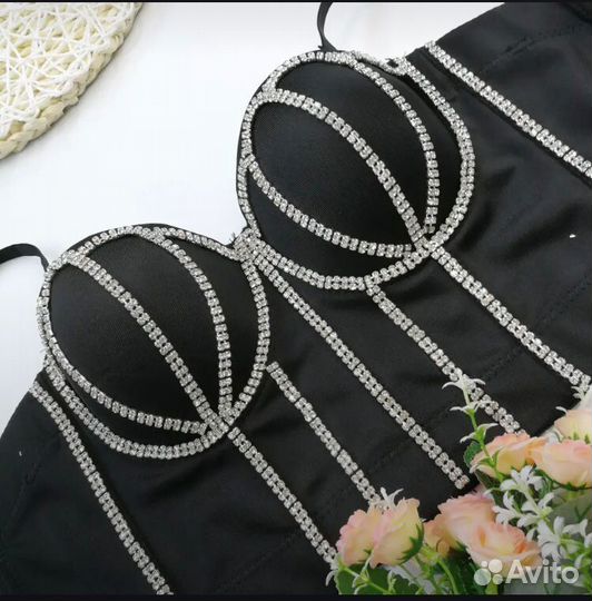 Топ корсет со стразами