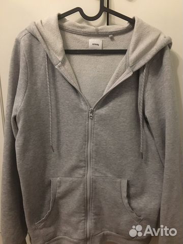 Зип худи серое