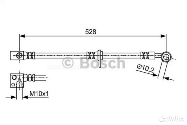 Bosch 1 987 481 975 Шланг тормозной перед лев