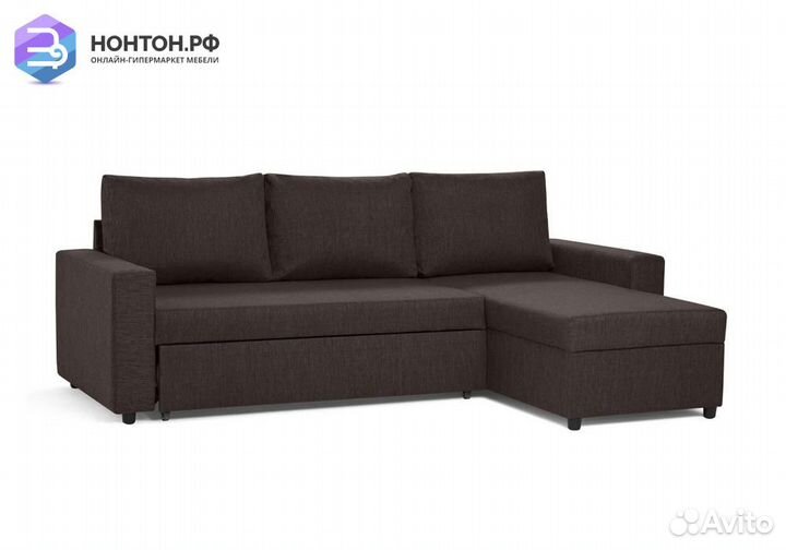 Диван угловой дельфин Торонто кофейный