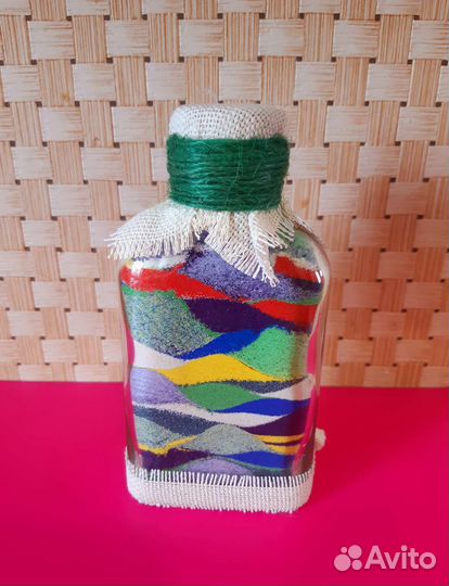 Декоративная бутылочка с цветным песком