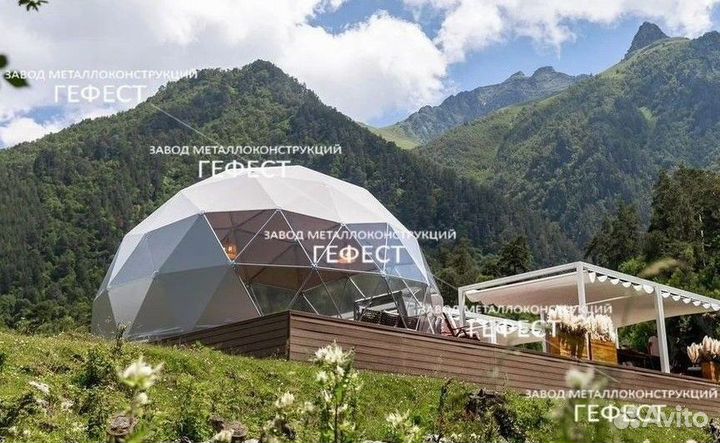 Шатер для кафе, геодезический купол