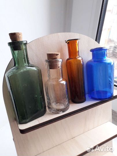 Старинные бутылочки флаконы аптечные