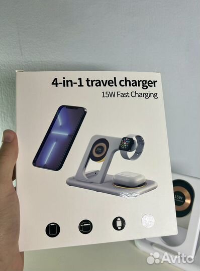 Беспроводная зарядка 4 в 1 док станция