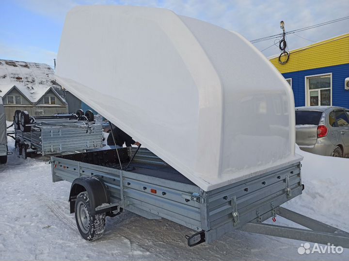 Прицеп с Крышкой. Кузов 3,46х1,51м, для снегохода