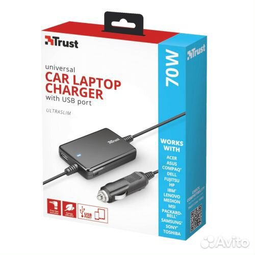 Блок питания универсальный trust ultraslim 70W