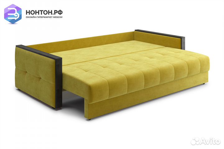 Диван еврокнижка Инсайд 3-х местный горчичный