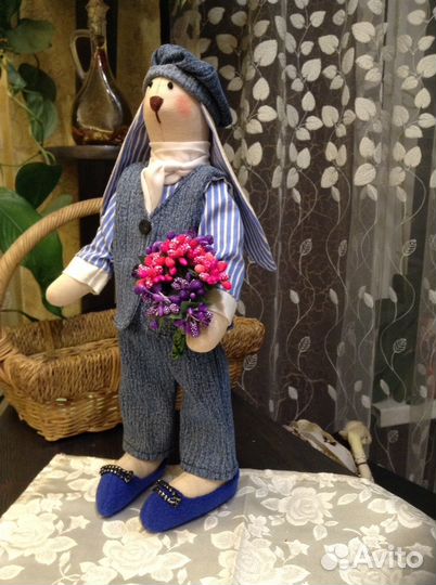 Текстильная кукла. кролик Степан