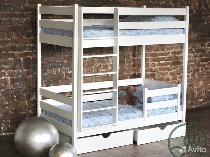 Детская двухъярусная кровать из массива от 3 лет