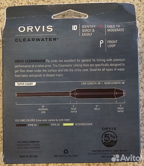 Orvis Clearwater Sinking Line, шнур нахлыст новый