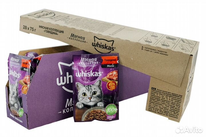 Влажный корм для кошек Whiskas мясная коллекция