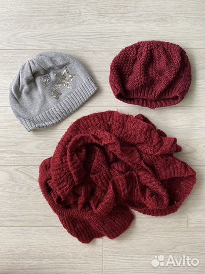 Шапки и шарф для девочки