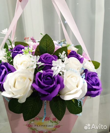 Букет из мыльных роз