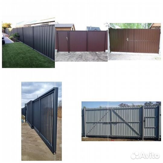 Забор из профнастила откатные ворота