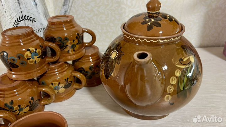 Сервиз Заварочный чайник и чашки