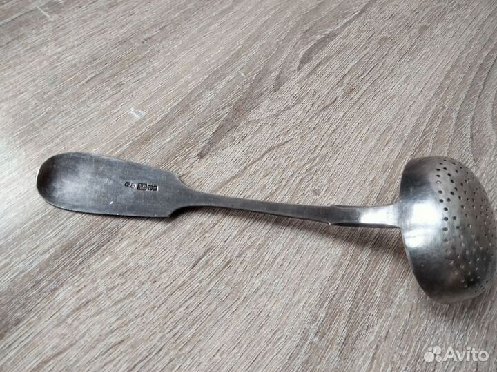 Антикварное серебро ситечко 84 проба 1890г