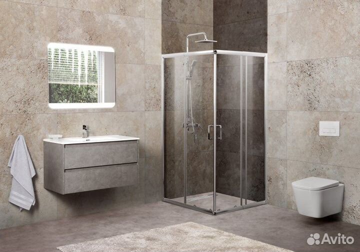 Душ. уголок BelBagno 90x75 unique-a-2-75/90-p-cr