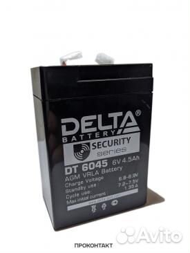 Аккумулятор 6В 4.5А/ч (Delta) 70х47х100