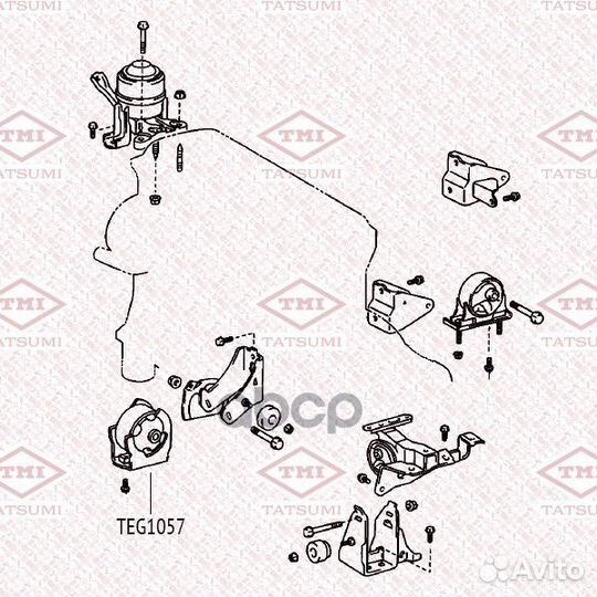 Опора двигателя передняя toyota RAV4 00 TEG1057