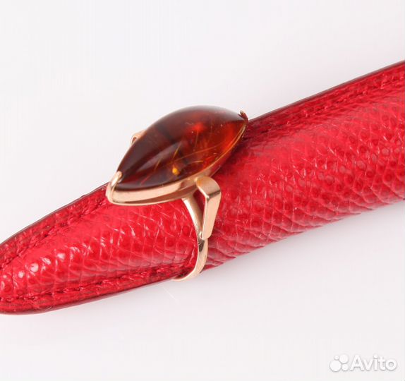 Кольцо Золото СССР природный Янтарь