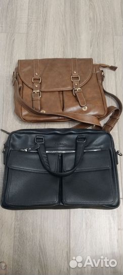 Мужская кожаная сумка через плечо бу