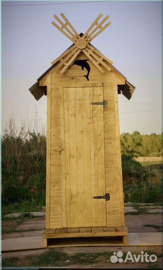 Уличный туалет деревянный Ъ737