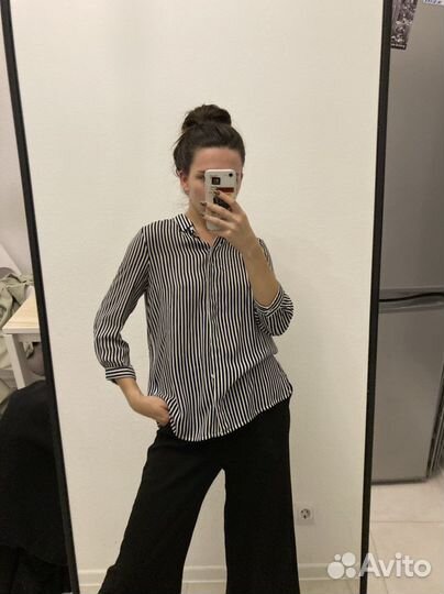 Рубашка zara в полоску