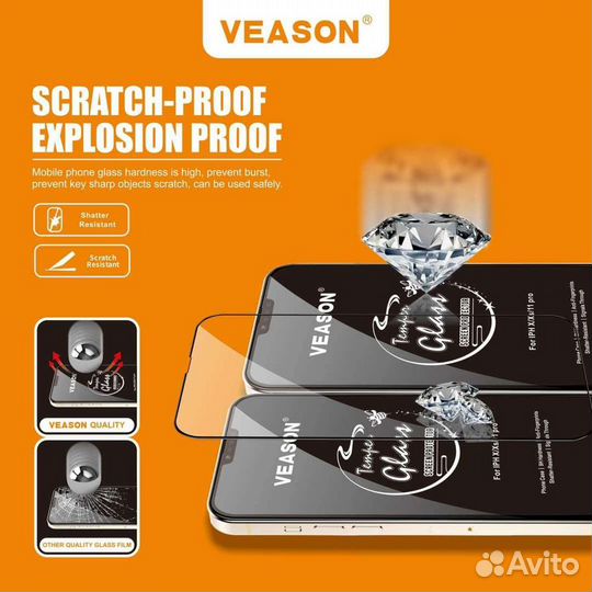 Защитное стекло Veason для iPhone, Huawei, Samsung