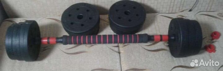 Гантели разборные 2/10 + переходник в штангу