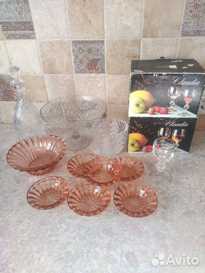 Рюмки Bohemia Claudia 90 и 50 мл,стекло и хрусталь