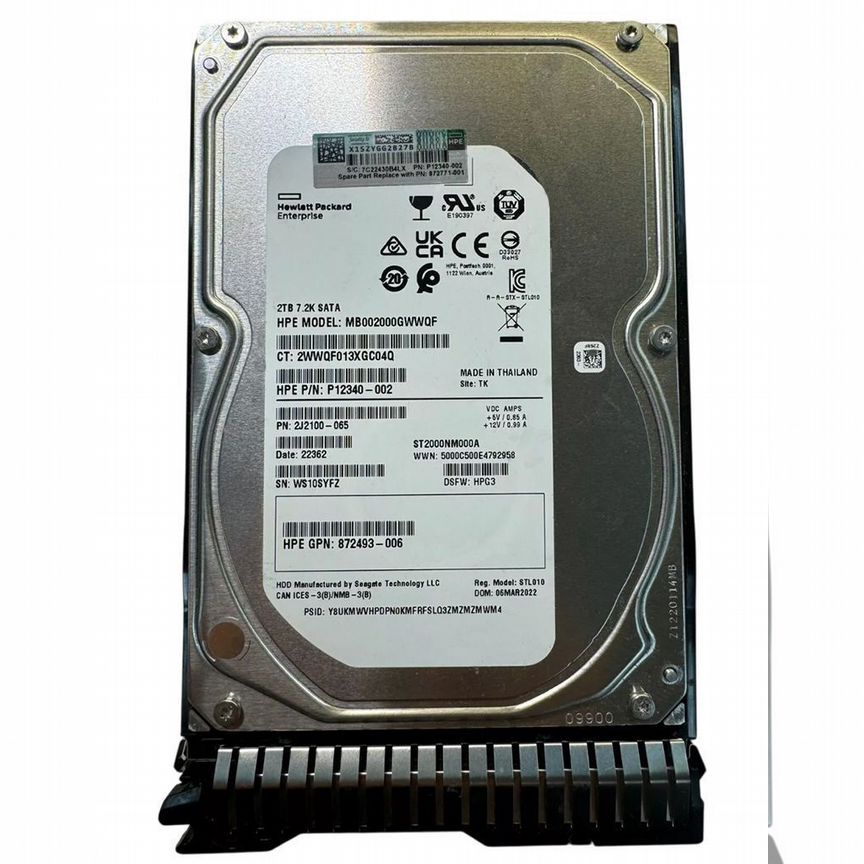 [MB002000GWWQF] Жесткий Диск Hp Mb002000gwwqf 2tb SATA3 3.5" Hdd