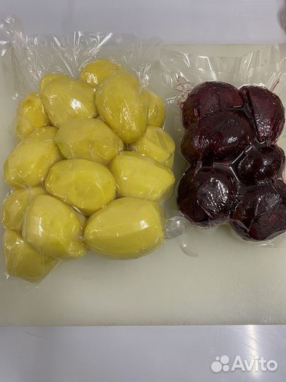 Очищенные овощи в вакуумной упаковке