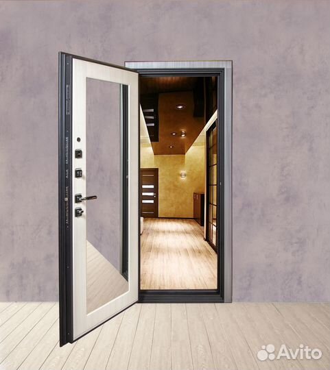 Дверь входная с зеркалом