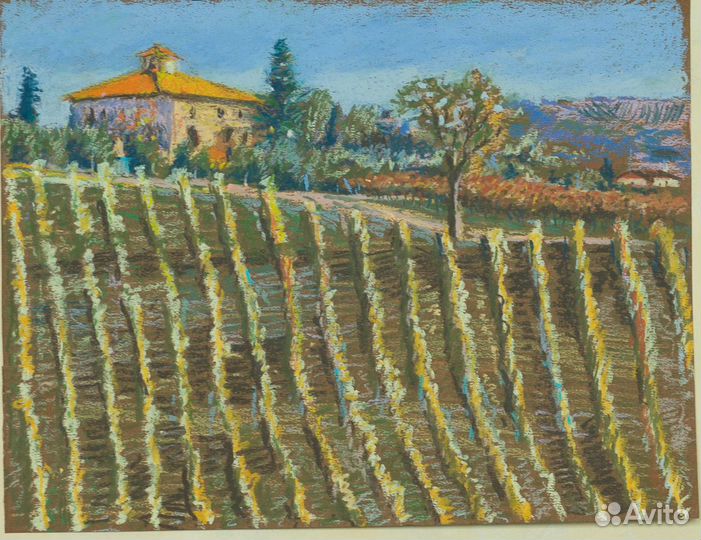 Картины масляной пастелью(Венеция,Виноградники.)