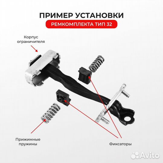 Ремкомплект ограничителей дверей Nissan tiida (I)