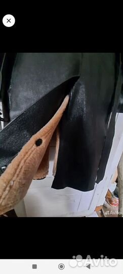 Кожаное пальто на меху